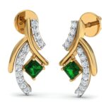 Cubic Zirconia Stud Earrings Sterling Silver Gold Plated