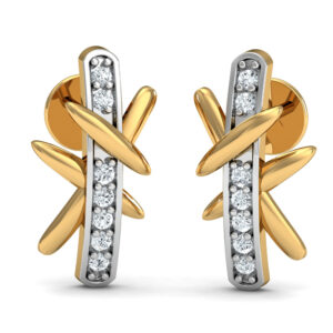 Cubic Zirconia 18k Gold Plated 925 Sterling Silver Minimal Stud Earring